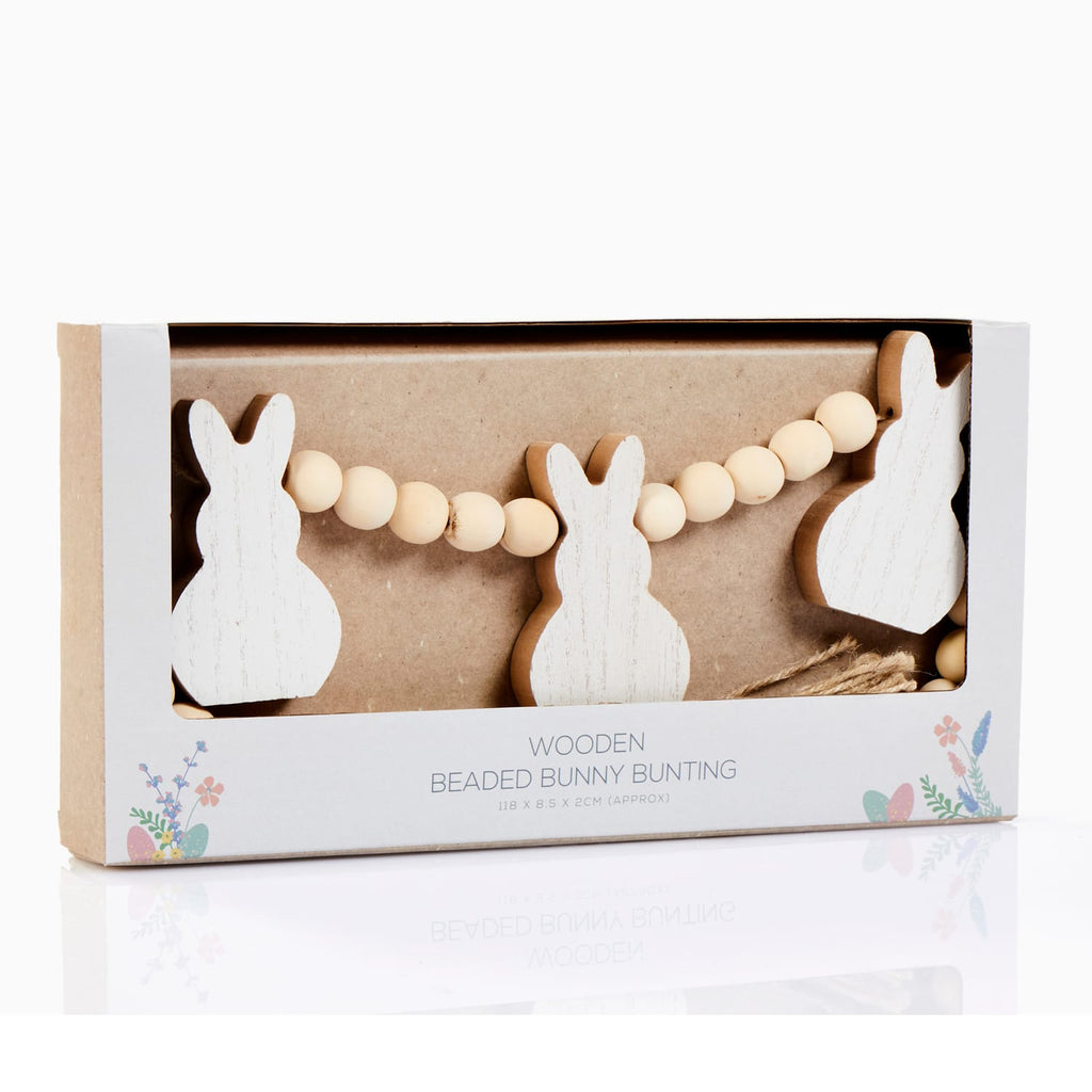 Spring Time Wooden Beaded Bunny Bunting, product image 2
