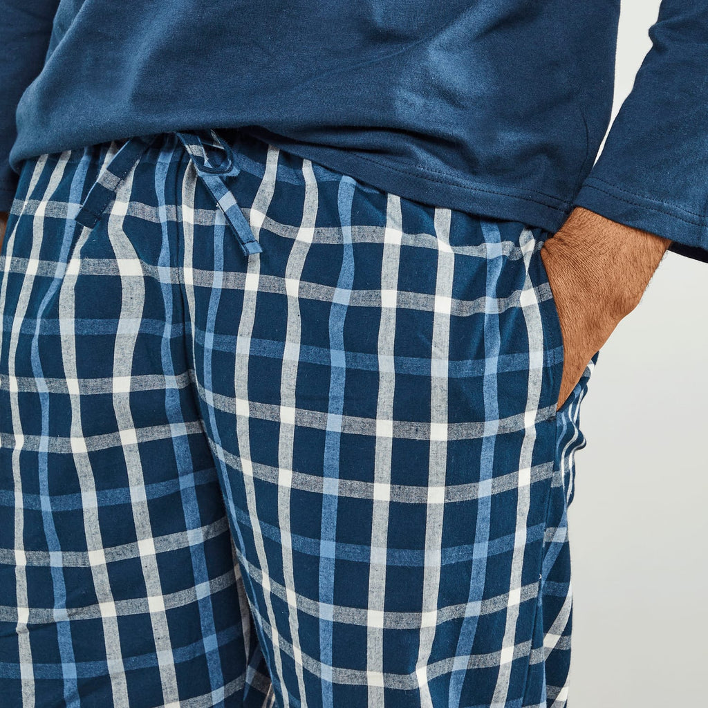 Jeff & Co by Jeff Banks Men's Navy Long Sleeve Top & Long Bottom Pyjama Set, product image 4