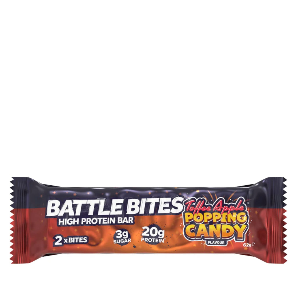 Battle Bites Protein Bar 12 Pack - Toffee Apple Popping Candy, product image 2