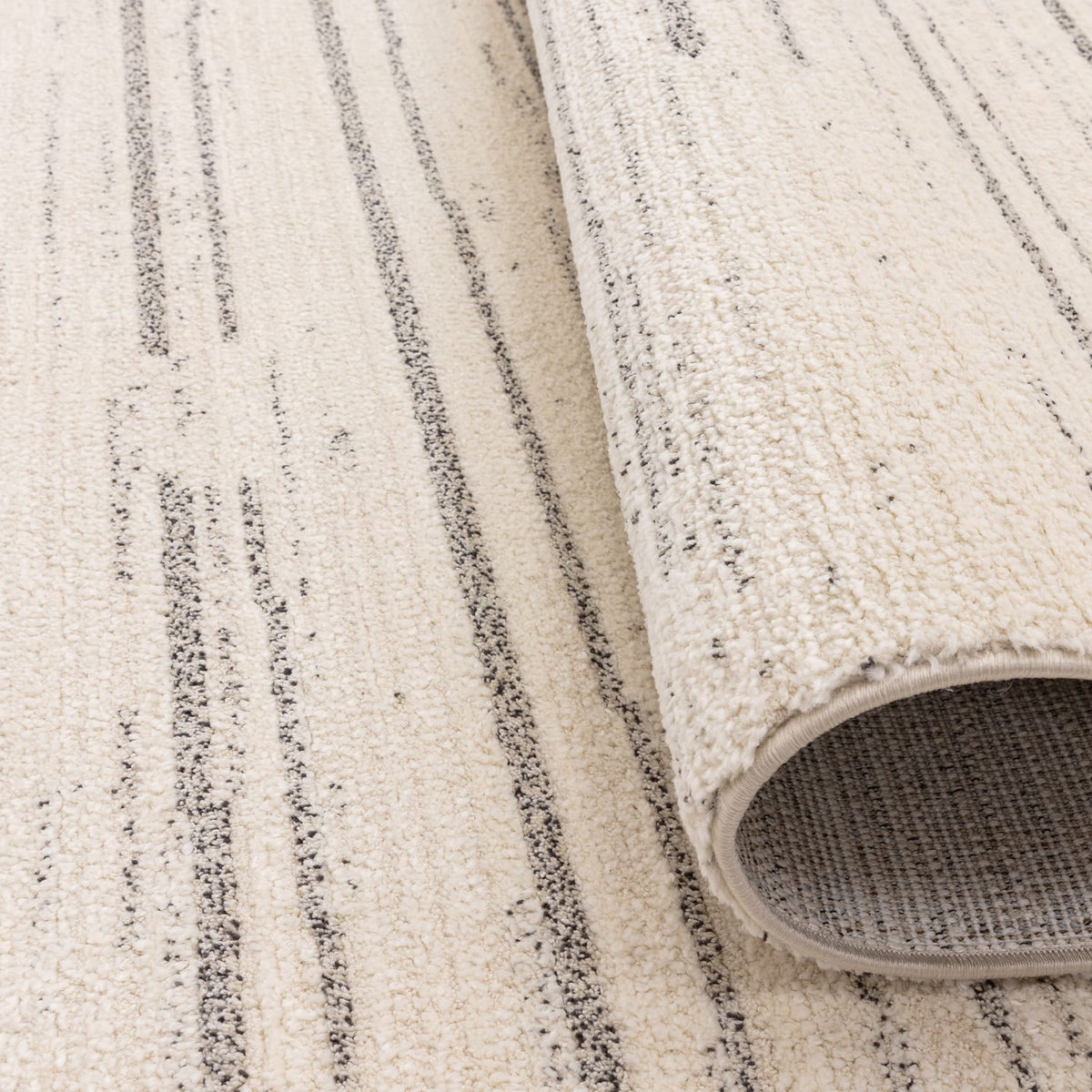 The Rug Edit Oslo Broken Stripes Rug OS05 - Cream/Grey, product image 7