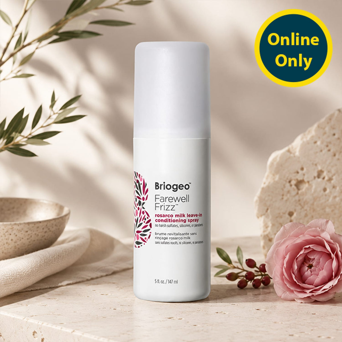 Briogeo Farewell Frizz. Rosarco Milk Leave-In Conditioning Spray 147ml