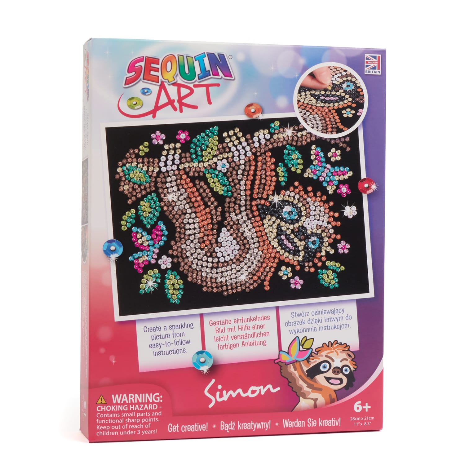 Sequin Art - Simon Sloth